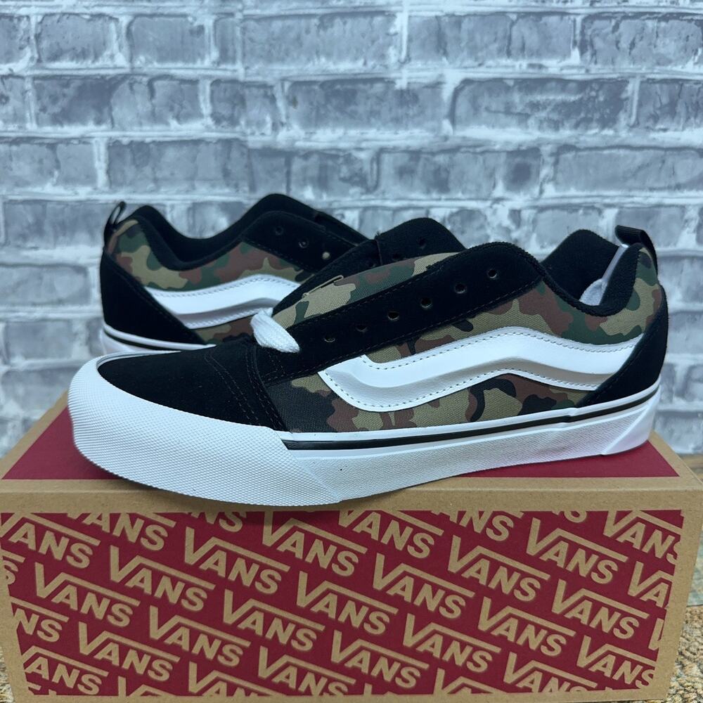 Vans Knu Skool Camo Black Green Sneakers VN000D22YJ7 Mens Size 7.5 / Womens 9